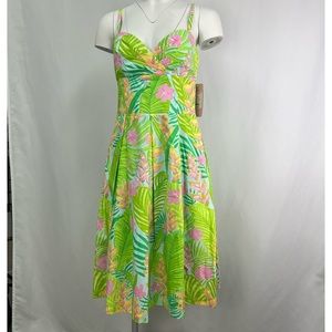 NWT Lily Pulitzer Colorful and Cheerful Sleeveless Midi Dress, Size 6